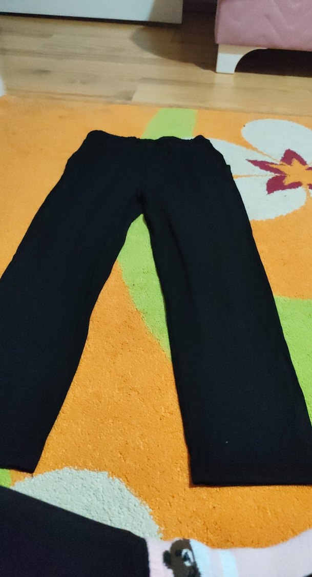 Siyah Rahat Kesim Kız çocuk pantolon - Görsel 3