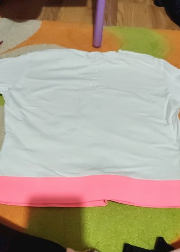 Kız Çocuk Pembe Baskılı Kısa Kollu Tişört - Görsel 2