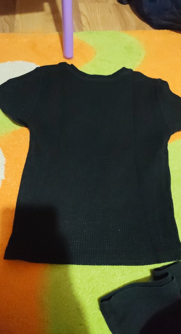 Siyah Baskılı Kısa Kollu 10 yaş  Tişört - Görsel 2