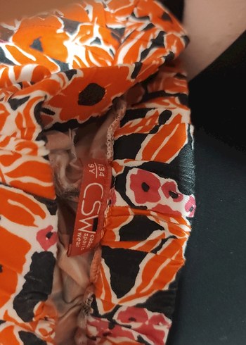 kırmızı pembe desenli şalvar - Görsel 4