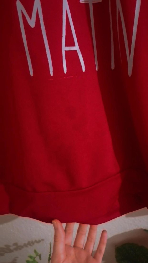 Kırmızı Kadın Baskılı Sweatshirt - Görsel 2