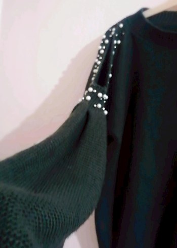 Yeşil Örgü Kadın Kazak - Görsel 2