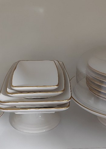 13 Parça Beyaz  Pasta Servis Takımı - Görsel 3