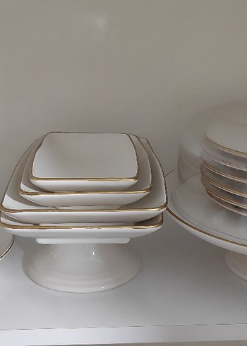 13 Parça Beyaz  Pasta Servis Takımı - Görsel 2