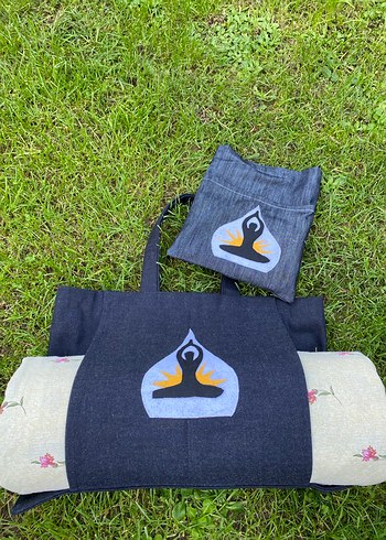 Kot kumaştan Mat Taşıma Bölmeli Kol Çantası ve kitap çantası - Görsel 3