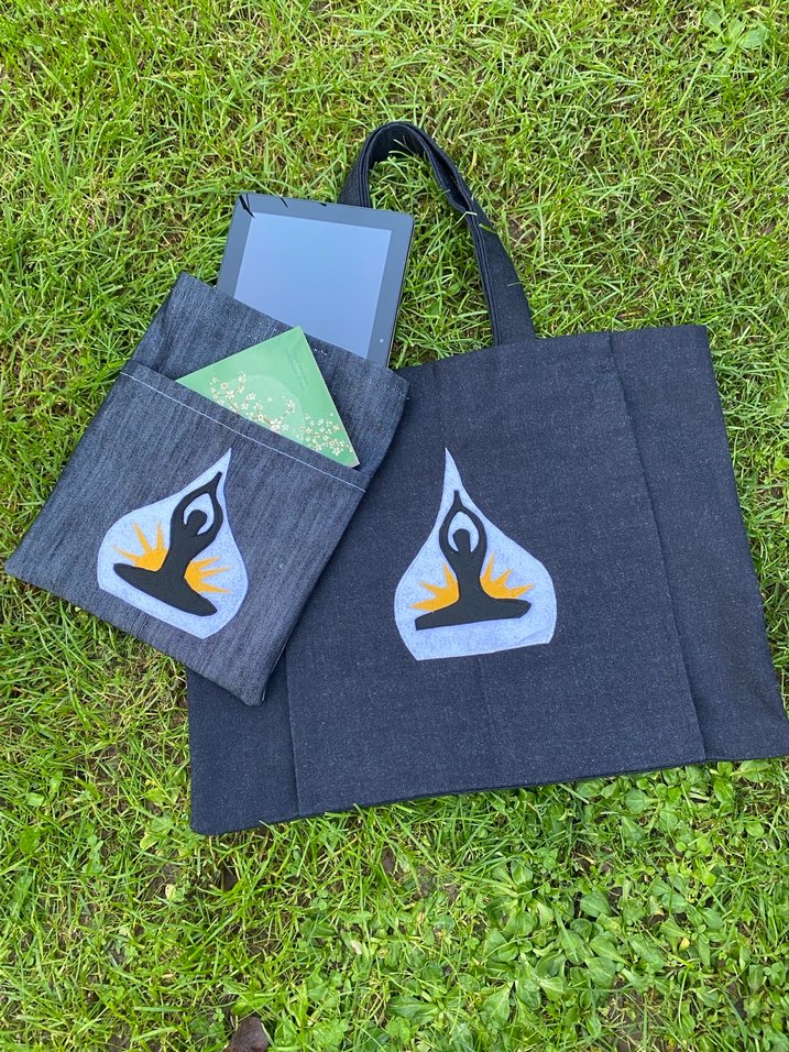 Kot kumaştan Mat Taşıma Bölmeli Kol Çantası ve kitap çantası - Görsel 2