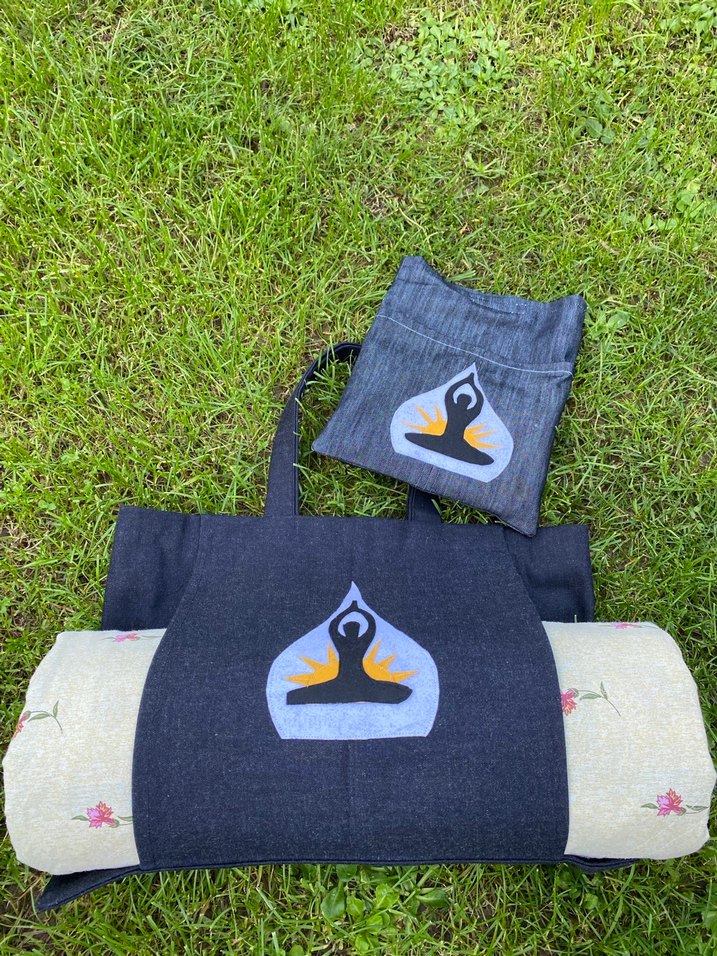 Kot kumaştan Mat Taşıma Bölmeli Kol Çantası ve kitap çantası - Görsel 3