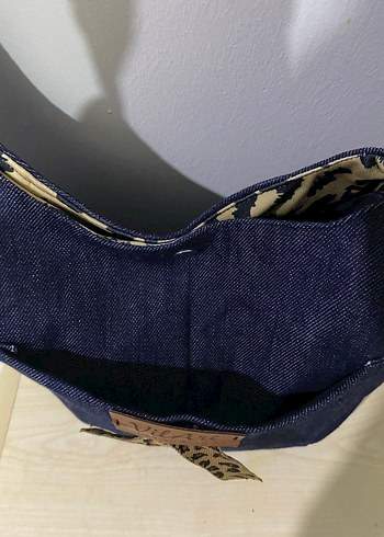 Leopar Desenli Koyu Mavi Kot Kadın Çanta - Görsel 4