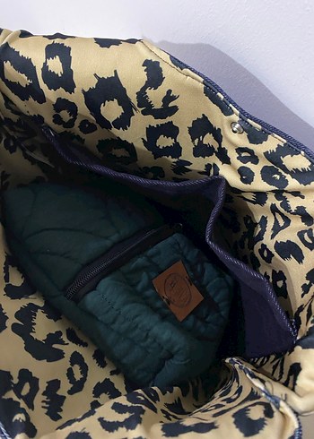 Leopar Desenli Koyu Mavi Kot Kadın Çanta - Görsel 3