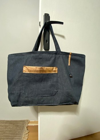 Kadın Lacivert Kot Çanta Kemer Detaylı - Görsel 6