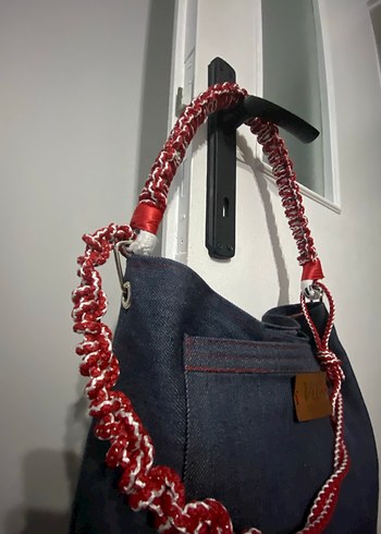 Kadın Lacivert Kot Çanta Kemer Detaylı - Görsel 2