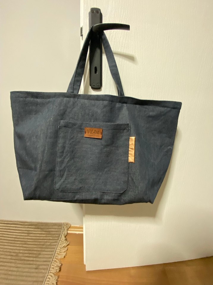 Kadın Lacivert Kot Çanta Kemer Detaylı - Görsel 5