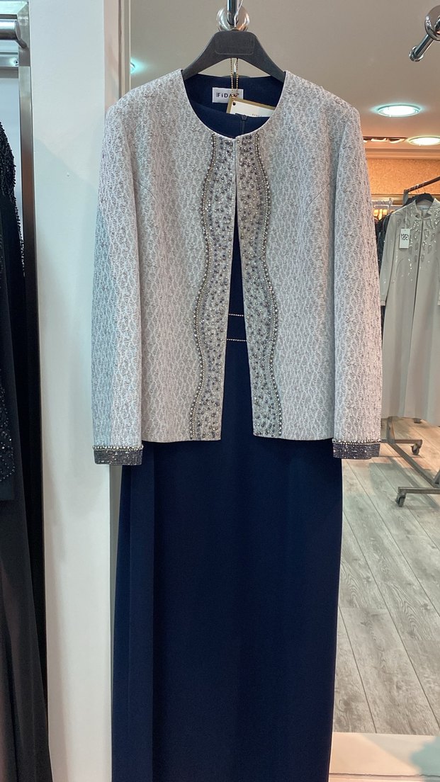 Gri Nakışlı Uzun Kadın Takım - Görsel 2