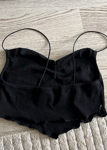 Siyah Mini Goth crop - Görsel 2