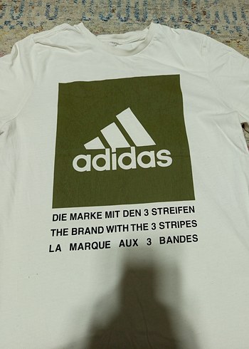 Beyaz Adidas Baskılı Kısa Kollu Tişört - Görsel 2