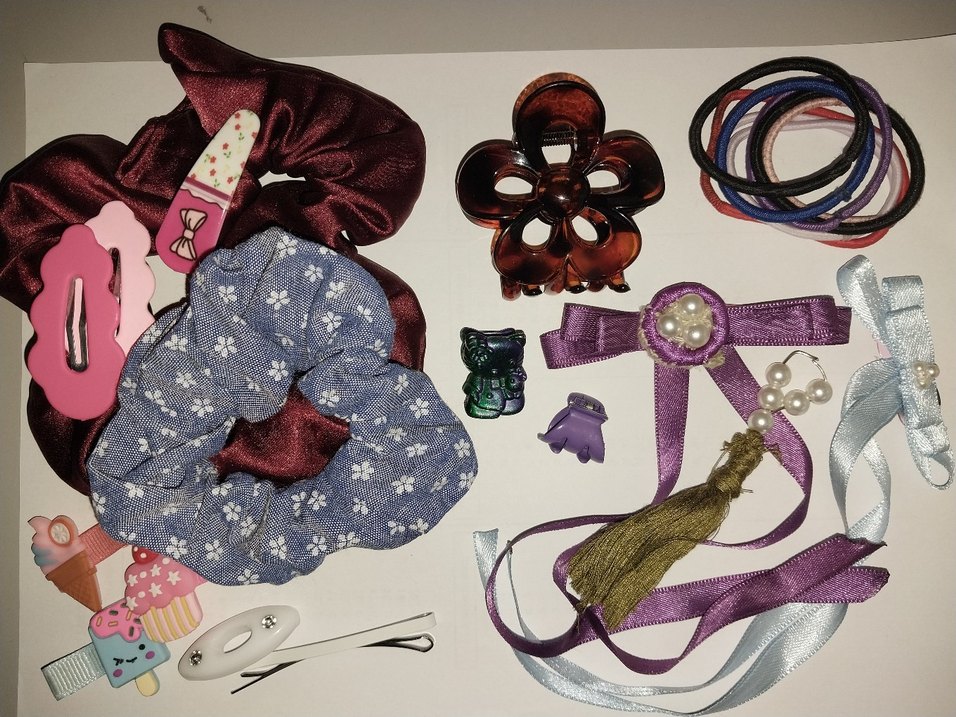 Çiçekli Baskılı Fiyonklu Çok Renkli Çocuk Toka Seti - Görsel 2