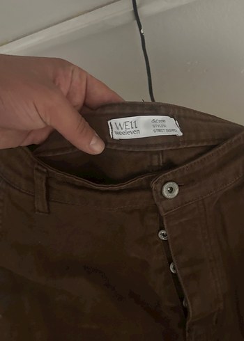 Düğmeli Kahverengi Süet Midi erkek Pantolon - Görsel 3