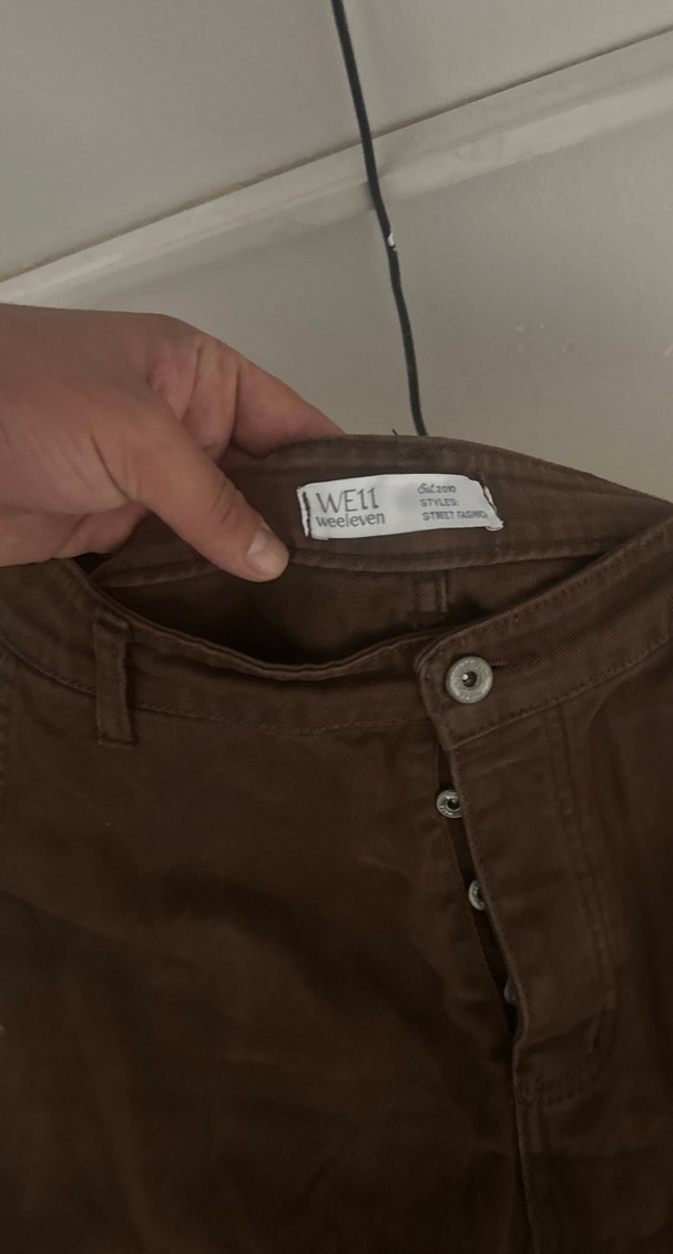 Düğmeli Kahverengi Süet Midi erkek Pantolon - Görsel 3