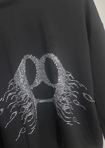 Zincir Detaylı Siyah Kapüşonlu Sweatshirt - Görsel 4