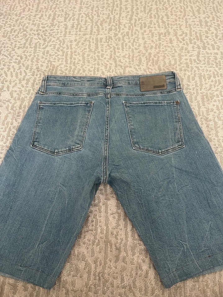 Mavi erkek kot şort - Görsel 3