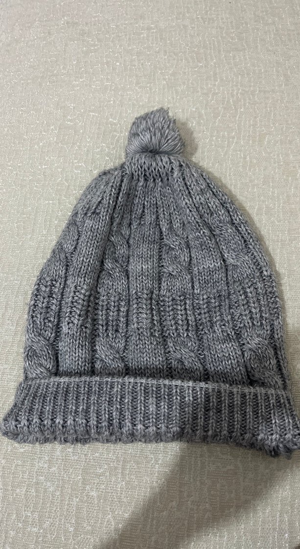 Gri Kadın El Emeği Örgü Bere - Görsel 2