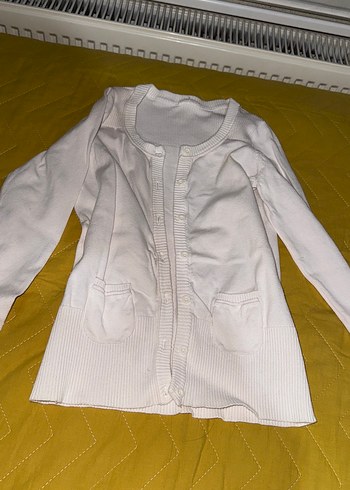 Düğmeli Beyaz Hırka kız çocuk - Görsel 2