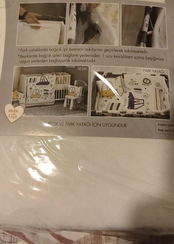 Beyaz Gri Baskılı Bebek Yatak Kenar Koruma - Görsel 4