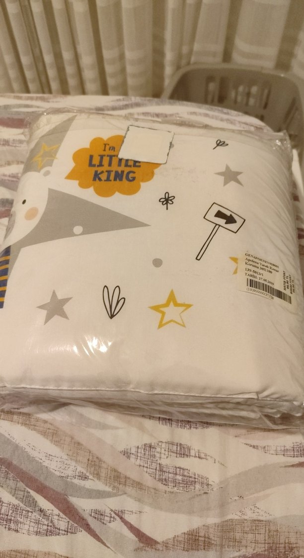 Beyaz Gri Baskılı Bebek Yatak Kenar Koruma - Görsel 3