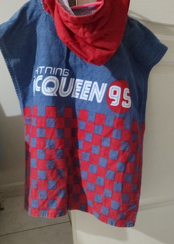 Çocuklar için Baskılı Renkli Kırmızı Bornoz - Görsel 3