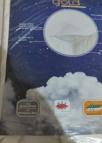 Beyaz Desenli Yatak Koruyucu - Görsel 2