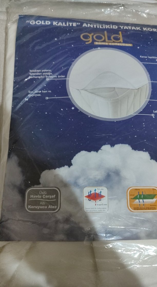 Beyaz Desenli Yatak Koruyucu - Görsel 2