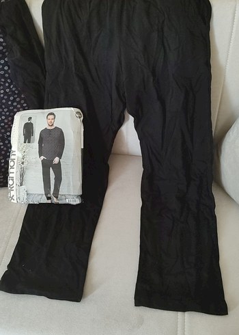 Siyah Desenli Uzun kol erkek pijama takımı sıfır. - Görsel 3