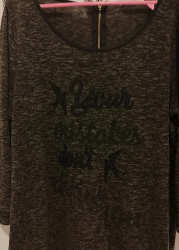 Gri Uzun Kollu Rahat Hamile Tişörtü - Görsel 2