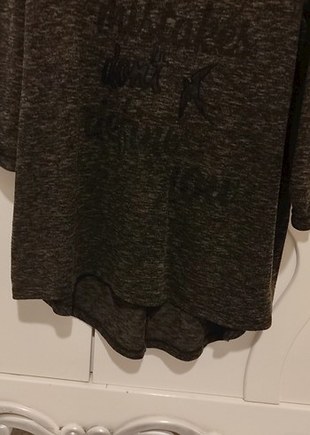 Gri Uzun Kollu Rahat Hamile Tişörtü - Görsel 4