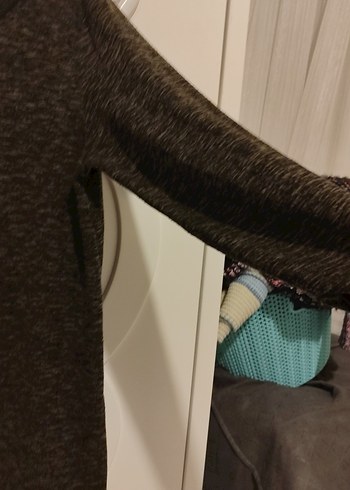 Gri Uzun Kollu Rahat Hamile Tişörtü - Görsel 3