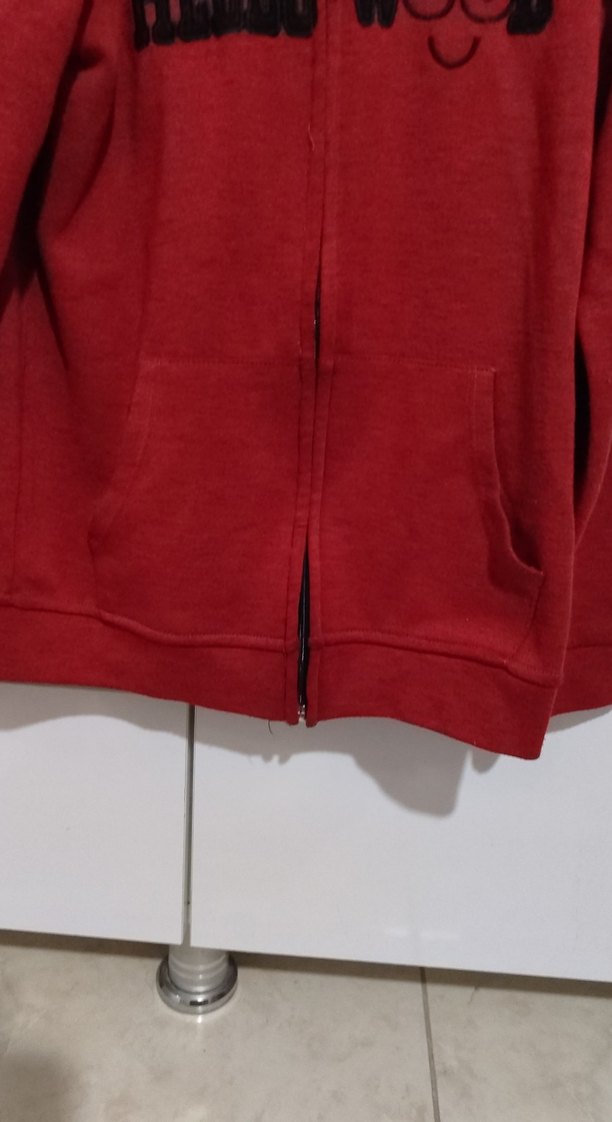 Kırmızı Kapüşonlu çocuk Sweatshirt - Görsel 3