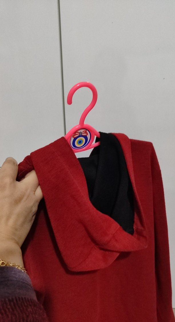 Kırmızı Kapüşonlu çocuk Sweatshirt - Görsel 4