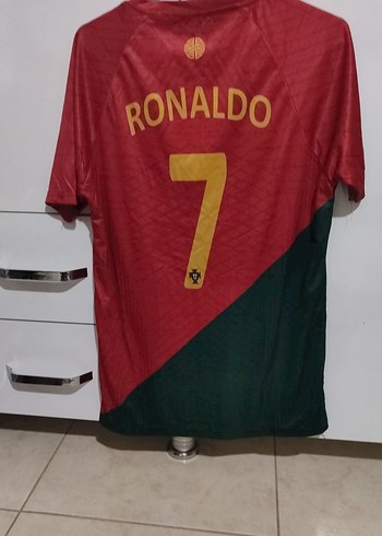 Erkek Kırmızı Kısa Kollu Spor Forma Ronaldo - Görsel 3