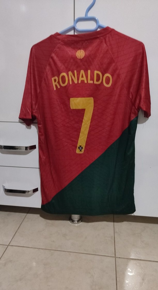 Erkek Kırmızı Kısa Kollu Spor Forma Ronaldo - Görsel 3