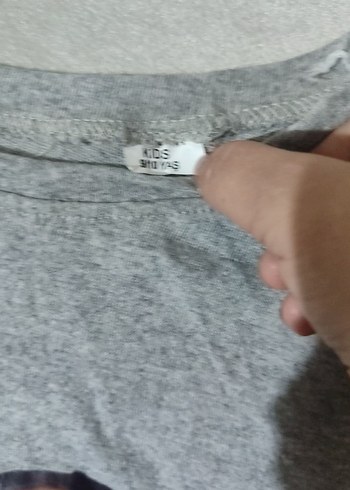 Çocuk, Gri Baskılı Kısa Kollu Tişört - Görsel 3