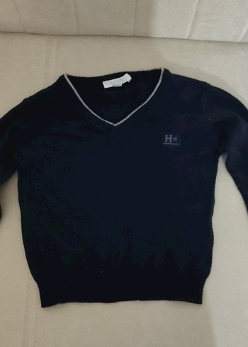 Siyah V Yaka Triko bebek kazağı - Görsel 2