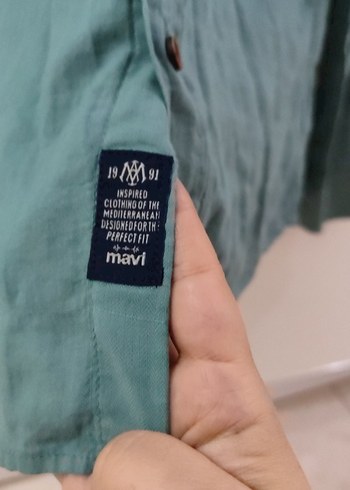 Düğmeli Yeşil Keten Erkek Gömlek - Görsel 3