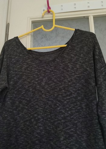 Gri Örgü Uzun Kollu Salaş Kazak - Görsel 2