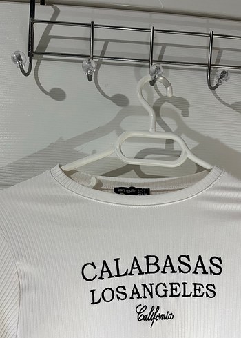 Beyaz Uzun Kollu Baskılı Tişört - Görsel 3