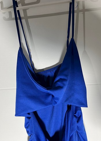 Mavi Drapeli İnce Askılı Mini Mayo - Görsel 3