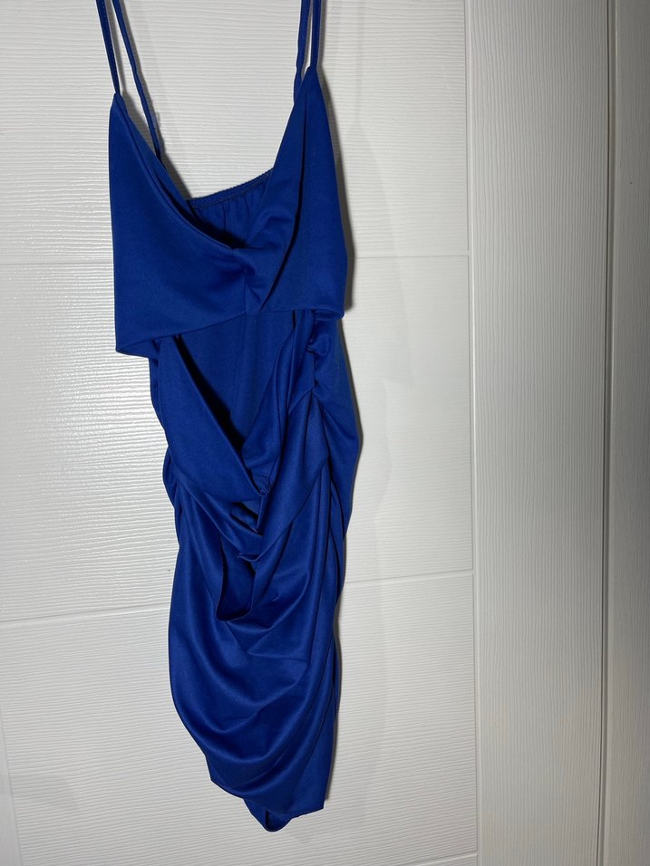 Mavi Drapeli İnce Askılı Mini Mayo - Görsel 2