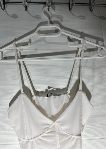 Beyaz Transparan Mini Halter Yaka Bustiyer - Görsel 3