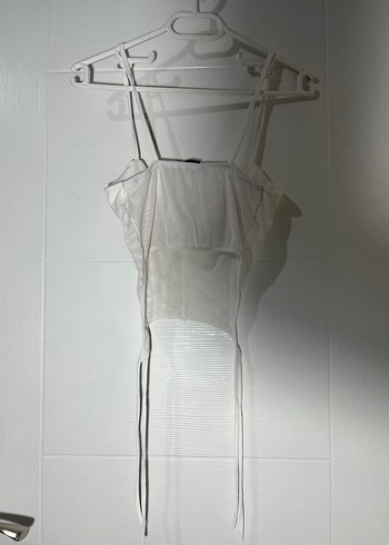 Beyaz Transparan Mini Halter Yaka Bustiyer - Görsel 2