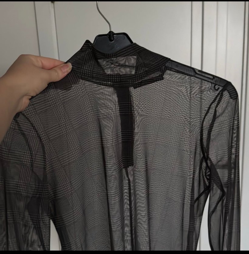 Kadın Siyah Boğazlı Pilili Uzun Kollu Bluz - Görsel 2