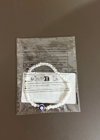 Beyaz Boncuklu Nazar Boncuğu Bileklik - Görsel 2